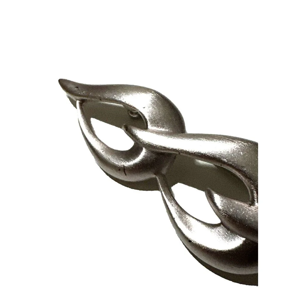 Vintage MONET MCM Modernist Abstract Swirl Loop Brooch Pin 3